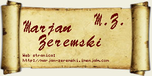 Marjan Zeremski vizit kartica